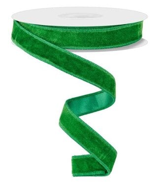 7/8”x10yd Emerald Green Deluxe Velvet/Satin Backing