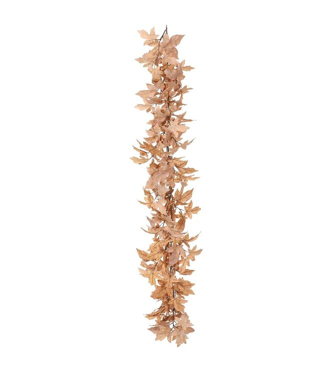 6" Maple Leaf Garland Tan