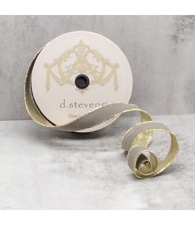 1" x 25yds Flocked Velvet Metallic Gold Back