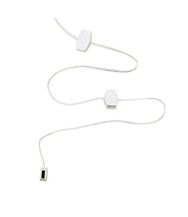 6' USB Power Extension Cord+ With White Wire and 6 Ports