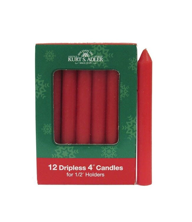 4” Red Dripless Candles