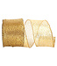 2.5 Inch Web Mesh Metallic Wired Edge Gold Ribbon