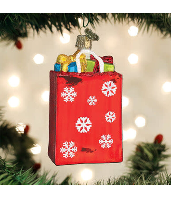 OLD WORLD CHRISTMAS Holiday Shopping Bag Ornament