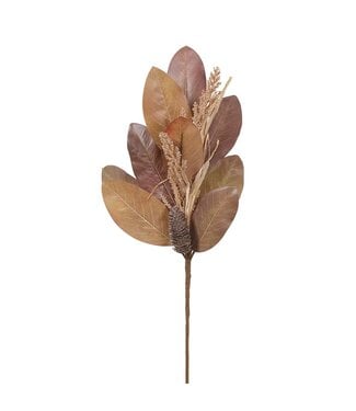 28" Magnolia Leaf/Pod/Pine Cone Spray Fb/Foam