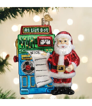OLD WORLD CHRISTMAS Santa's AI Bot Ornament