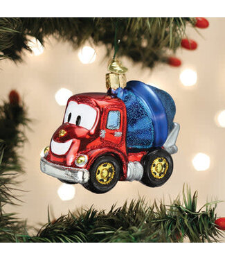 OLD WORLD CHRISTMAS Cheerful Cement Truck Ornament