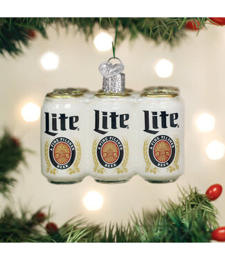 OLD WORLD CHRISTMAS Miller Light Six Pack Ornament