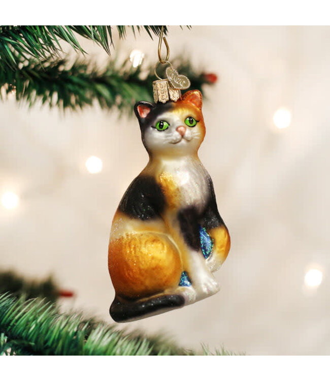 OLD WORLD CHRISTMAS Calico Cat Ornament