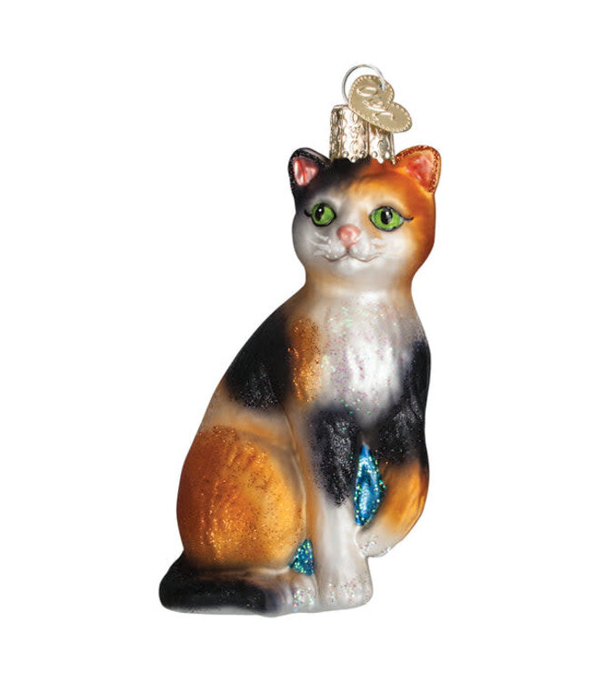 OLD WORLD CHRISTMAS Calico Cat Ornament