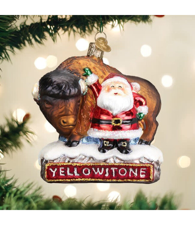 OLD WORLD CHRISTMAS Santa With Bison Ornament
