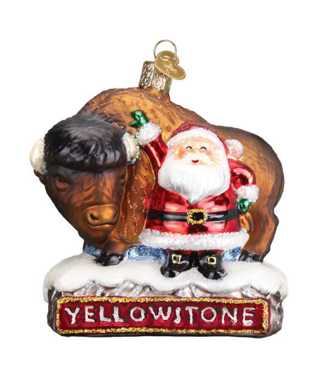 OLD WORLD CHRISTMAS Santa With Bison Ornament
