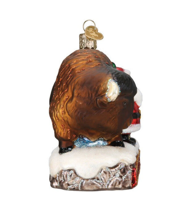 OLD WORLD CHRISTMAS Santa With Bison Ornament