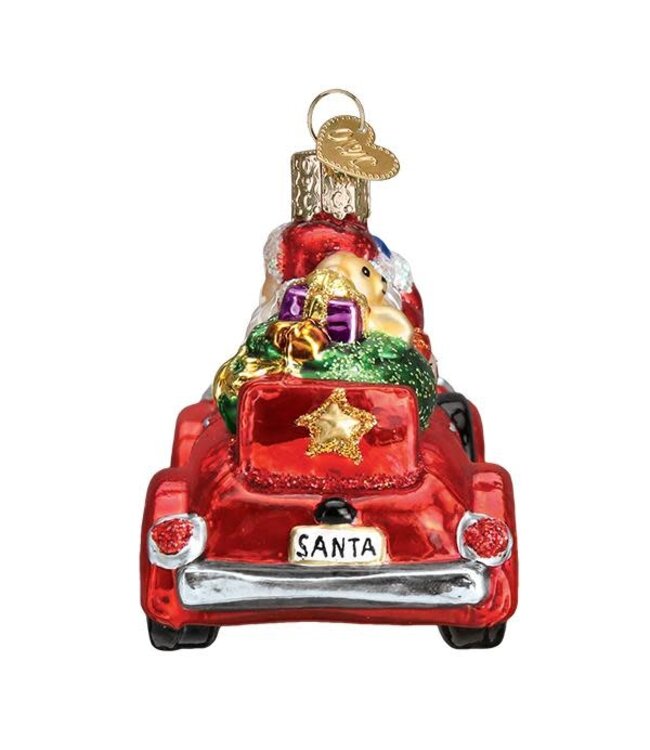 OLD WORLD CHRISTMAS Santa In Antique Car Ornament