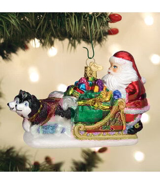 OLD WORLD CHRISTMAS Santa's Dog Sled Ornament