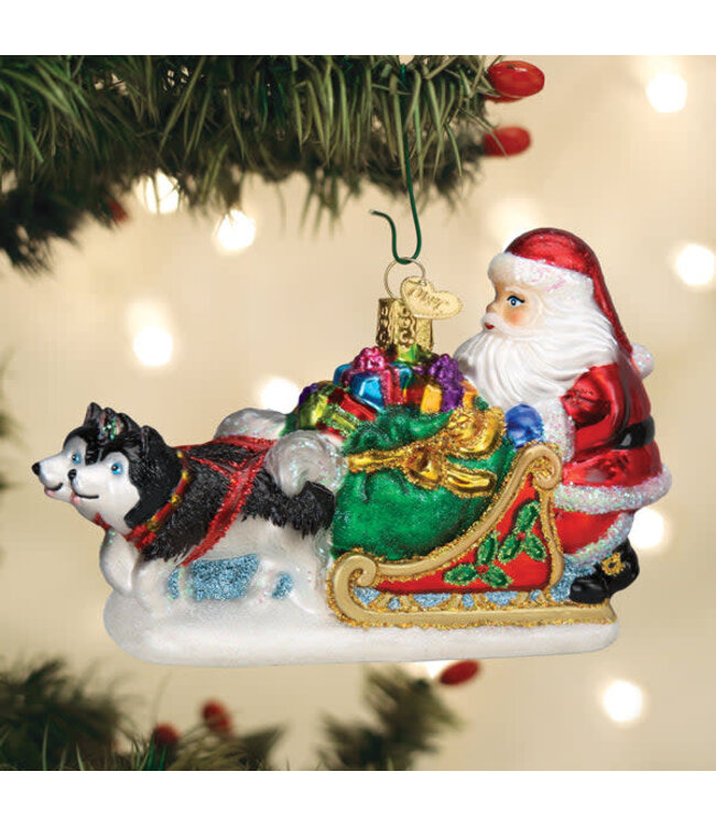 OLD WORLD CHRISTMAS Santa's Dog Sled Ornament