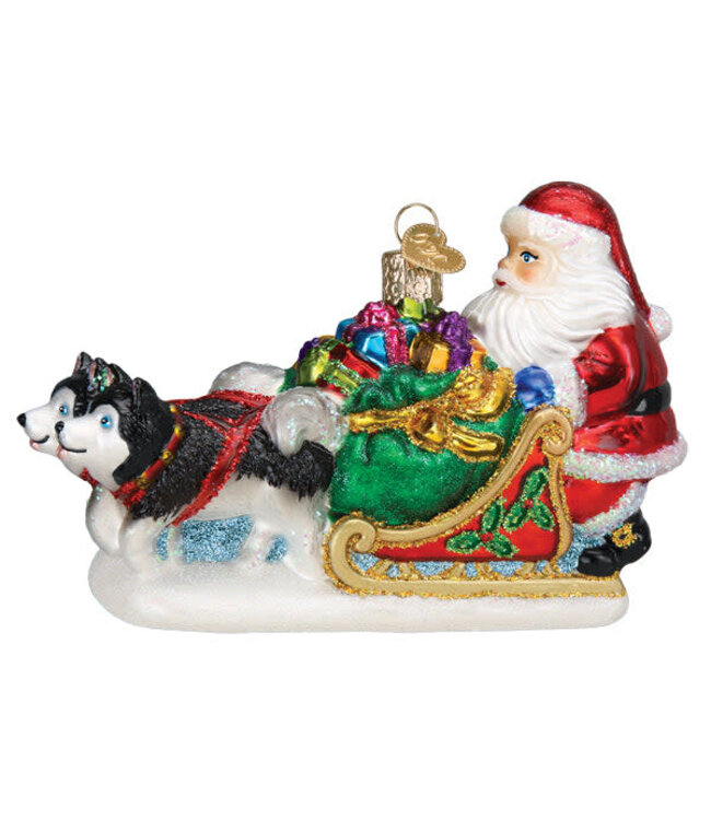 OLD WORLD CHRISTMAS Santa's Dog Sled Ornament