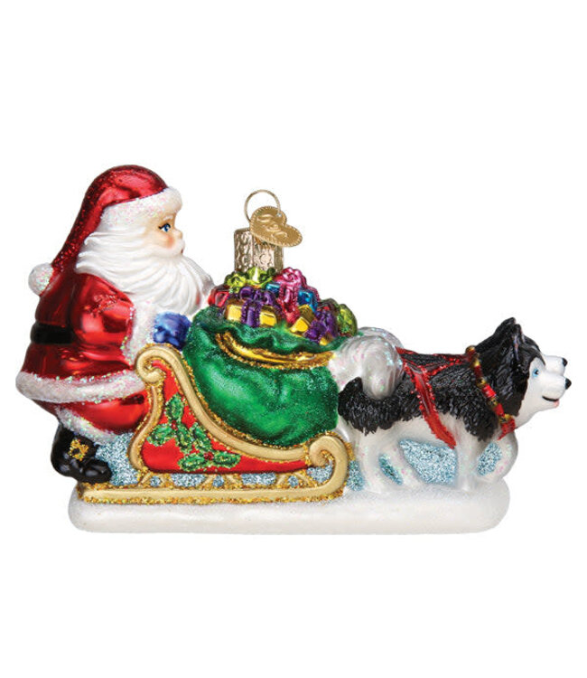 OLD WORLD CHRISTMAS Santa's Dog Sled Ornament