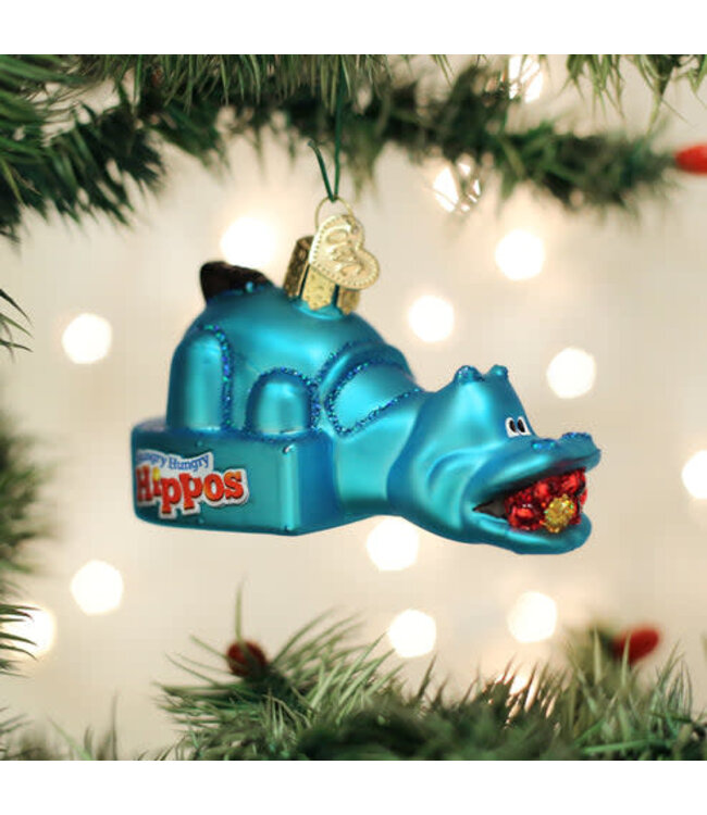 OLD WORLD CHRISTMAS Hungry Hungry Hippos Ornament
