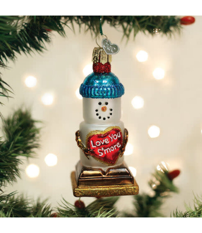 OLD WORLD CHRISTMAS Love You S'more Snowman Ornament