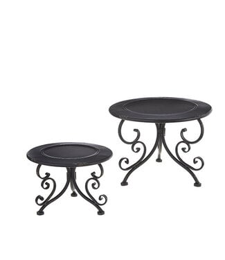 12" Black Distressed Risers
