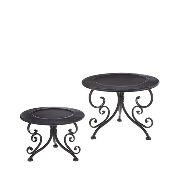12" Black Distressed Risers