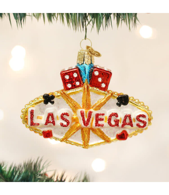 OLD WORLD CHRISTMAS Las Vegas Sign Ornament