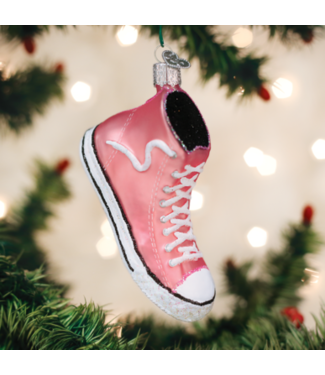 OLD WORLD CHRISTMAS Pink High-top Sneaker Ornament