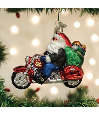OLD WORLD CHRISTMAS Biker Santa Ornament