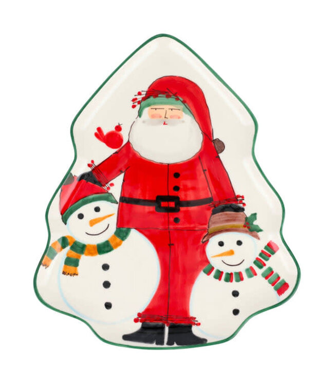 VIETRI Old St. Nick 2024 Limited Edition Figural Tree Platter