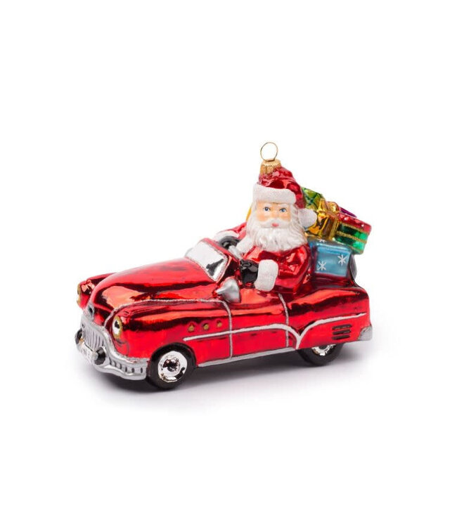 Santa In Oldsmobile Ornament