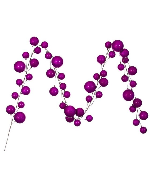 10' Fuchsia Pearl Branch Ball Garland
