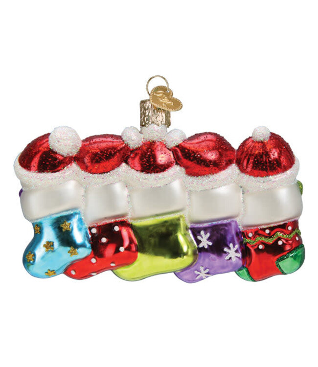 OLD WORLD CHRISTMAS Snow Family Of 5 Ornament