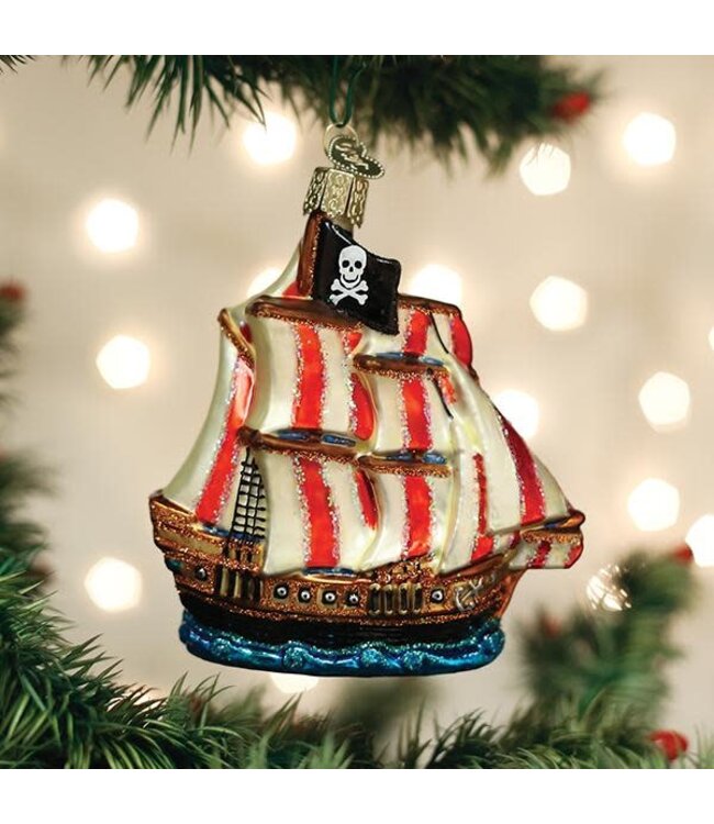 OLD WORLD CHRISTMAS Pirate Ship Ornament
