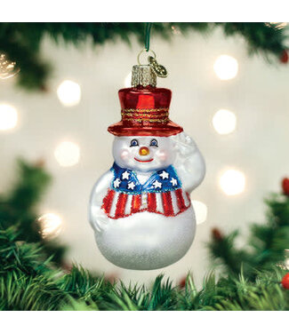 OLD WORLD CHRISTMAS Patriotic Snowman Ornament