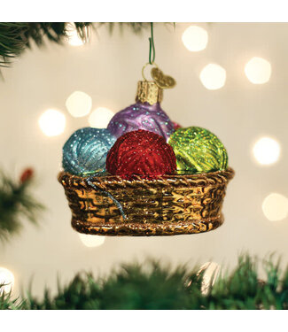 OLD WORLD CHRISTMAS Basket Of Yarn Ornament