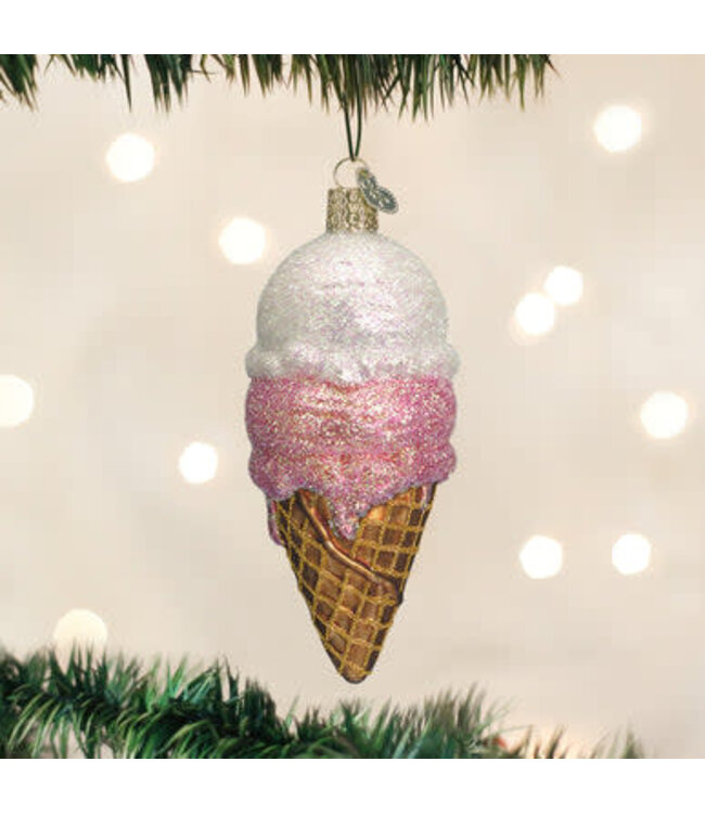 OLD WORLD CHRISTMAS Ice Cream Cone Ornament