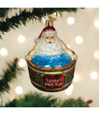OLD WORLD CHRISTMAS Santa's Hot Tub Ornament