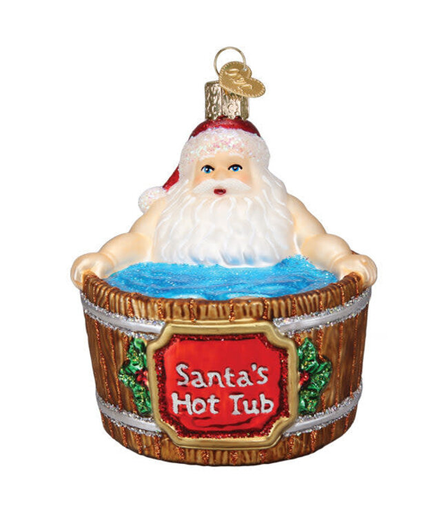 OLD WORLD CHRISTMAS Santa's Hot Tub Ornament