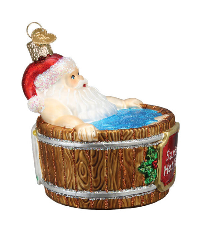 OLD WORLD CHRISTMAS Santa's Hot Tub Ornament