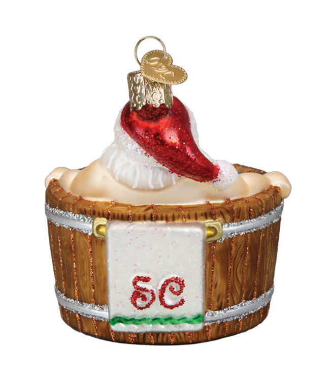 OLD WORLD CHRISTMAS Santa's Hot Tub Ornament
