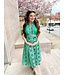 Patricia  Printed Halter Collared Maxi Dress