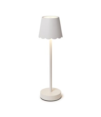 LED Cordless Table Lamp with Scalloped Edge Shade in Gift Box