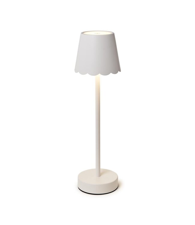 LED Cordless Table Lamp with Scalloped Edge Shade in Gift Box