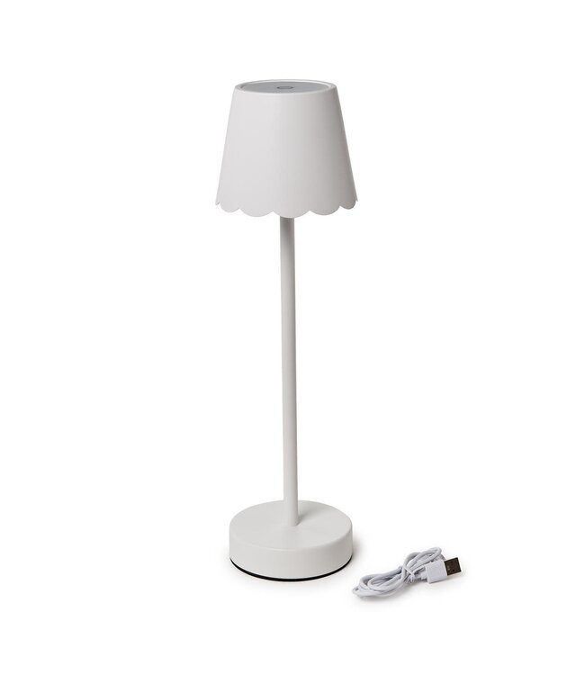 LED Cordless Table Lamp with Scalloped Edge Shade in Gift Box