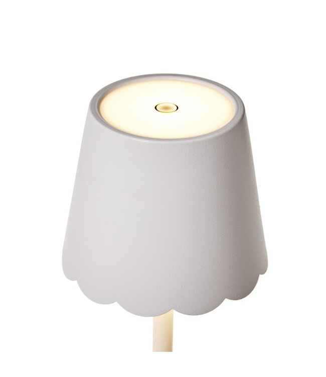 LED Cordless Table Lamp with Scalloped Edge Shade in Gift Box