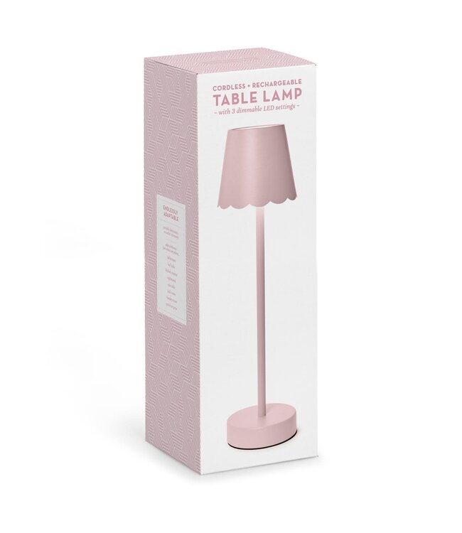 LED Cordless Table Lamp with Scalloped Edge Shade in Gift Box