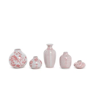 Pink Chinoiserie Hand-Painted Vase
