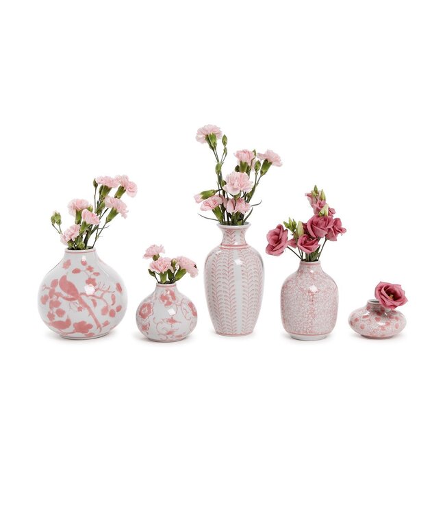 Pink Chinoiserie Hand-Painted Vase