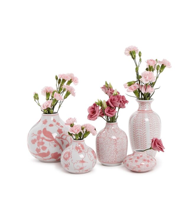 Pink Chinoiserie Hand-Painted Vase