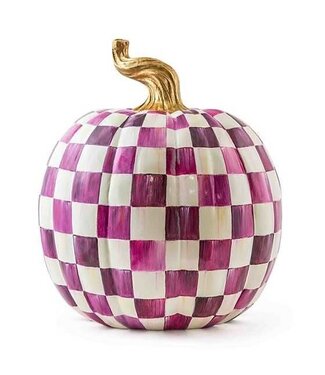 MACKENZIE CHILDS Plum Check Pumpkin - Large